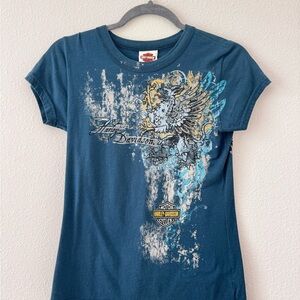 Harley-Davidson Kids Blue Graphic T-Shirt